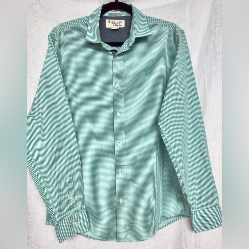 Original‎ Penguin by Munsingwear Plaid Long Sleeve Men’s Dress Shirt, Small